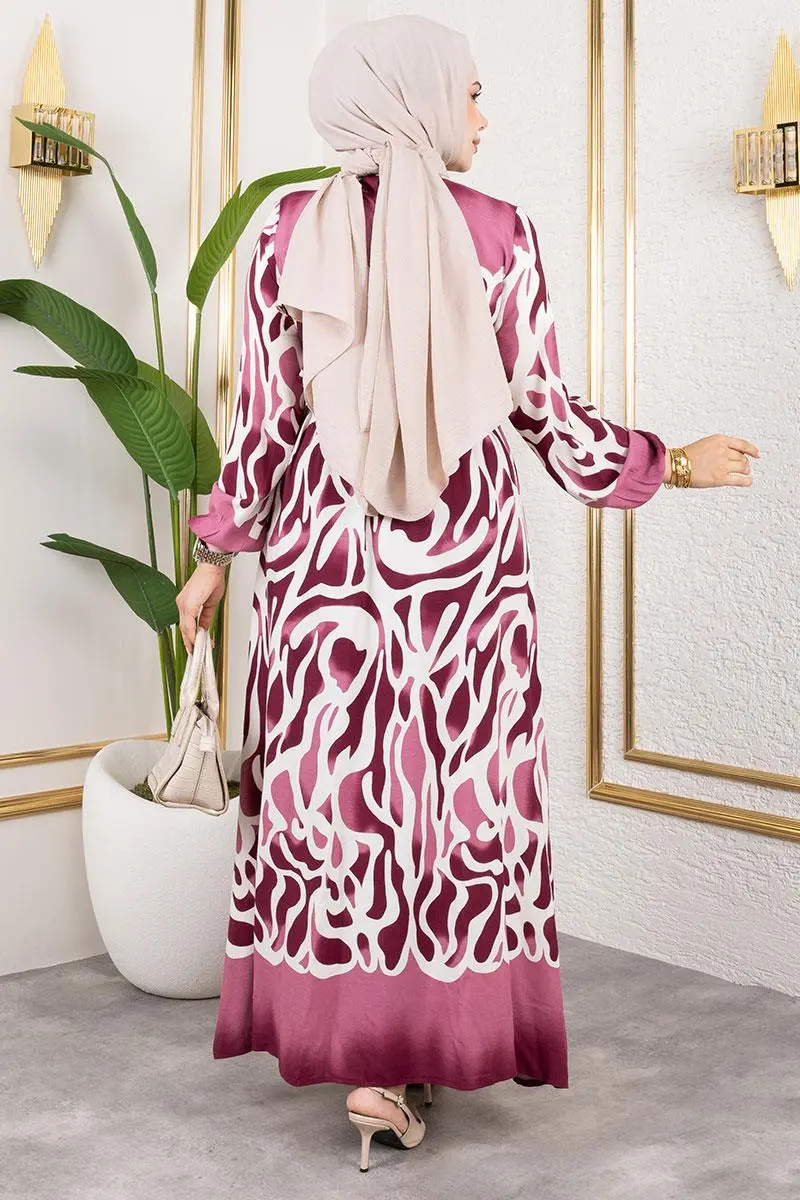 Batik Patterned Hijab Dress-detail