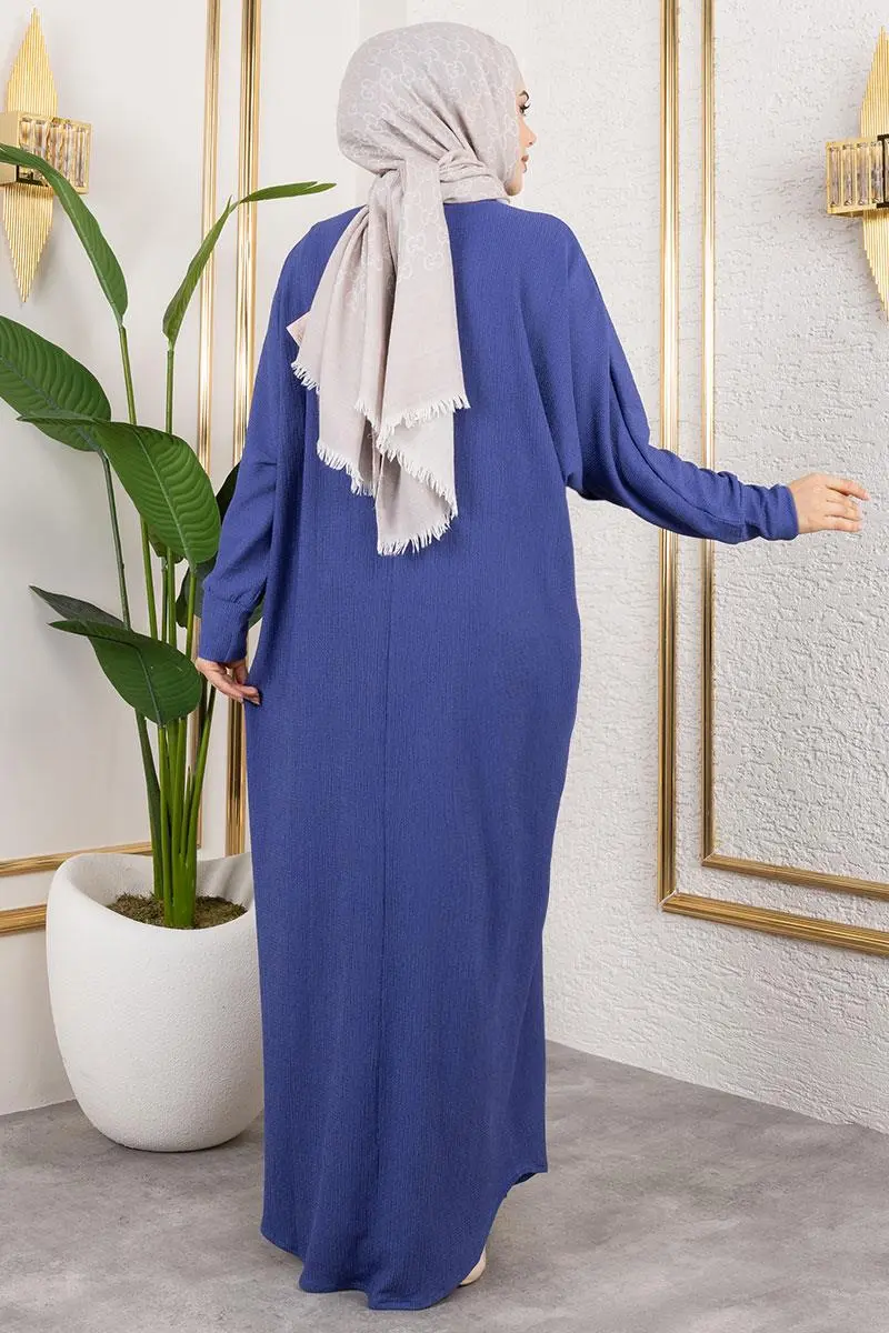 Batwing Sleeve Crepe Dress-detail