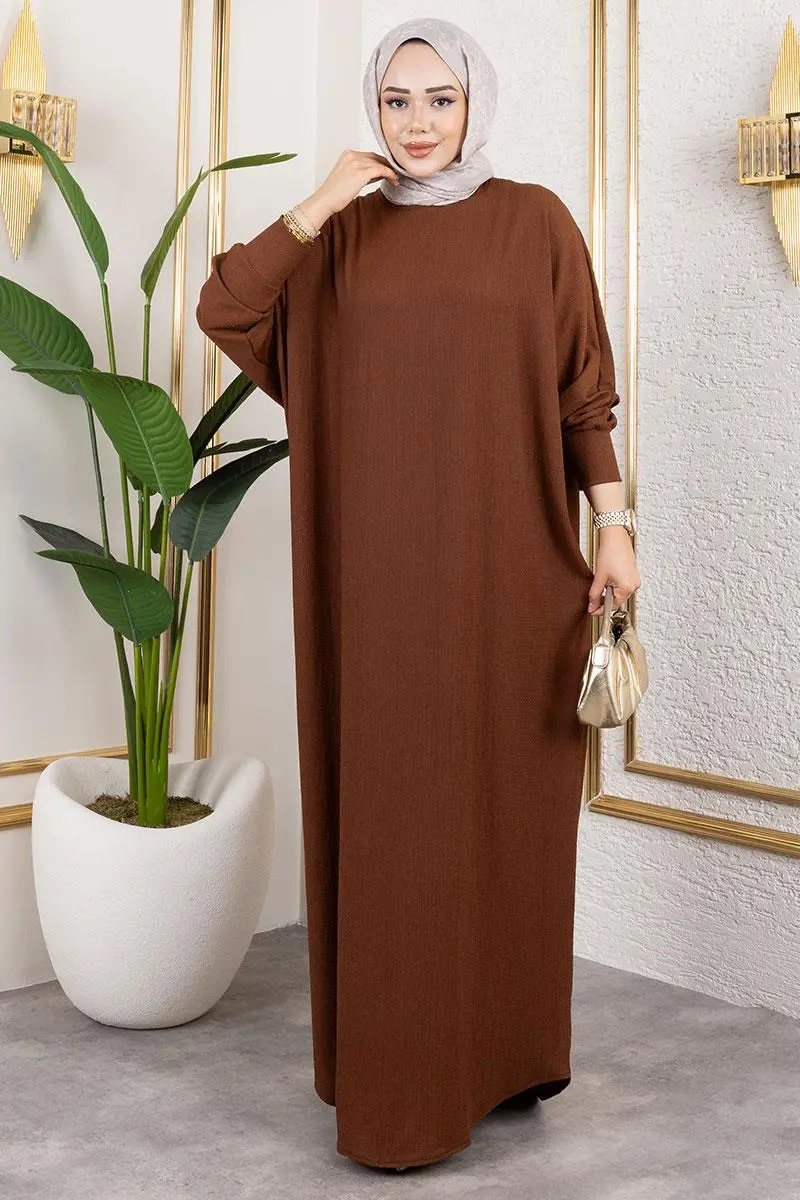 Batwing Sleeve Crepe Dress-detail