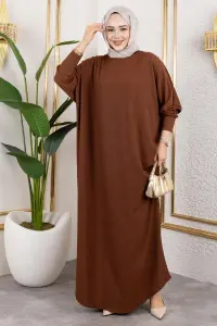 Batwing Sleeve Crepe Dress