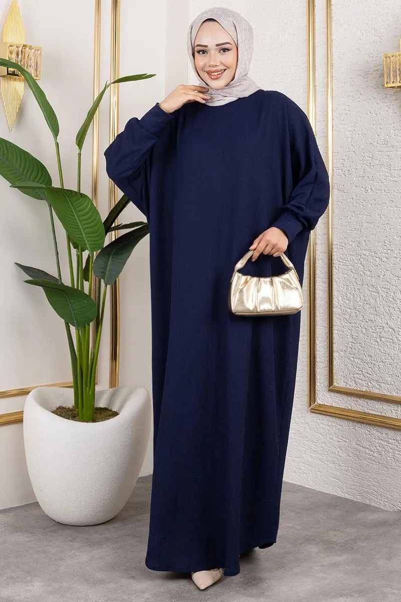 Batwing Sleeve Crepe Dress