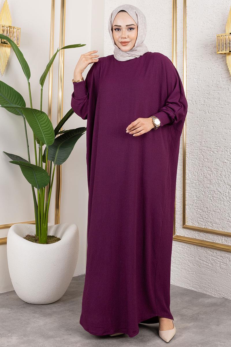 Batwing Sleeve Crepe Dress