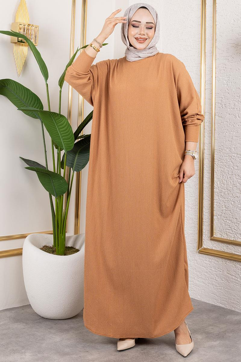 Batwing Sleeve Crepe Dress