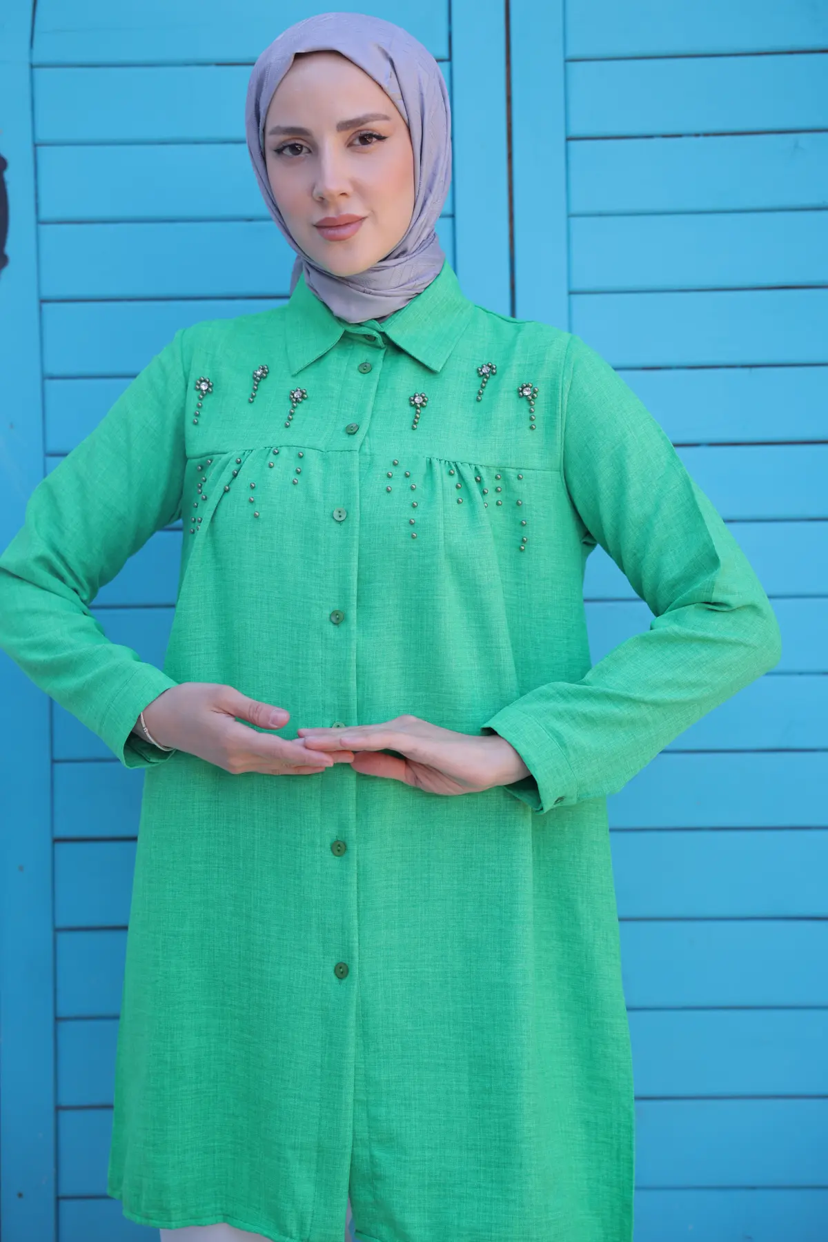 Bead Detaıl Shırt-detail