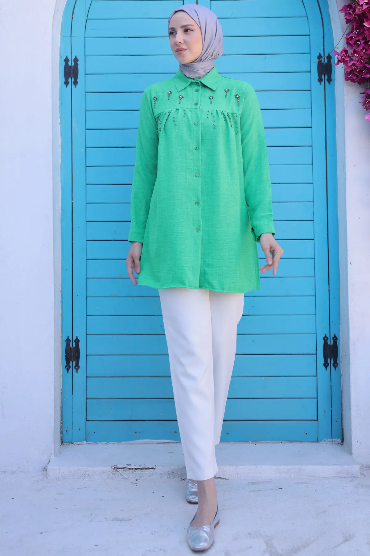 Bead Detaıl Shırt-detail