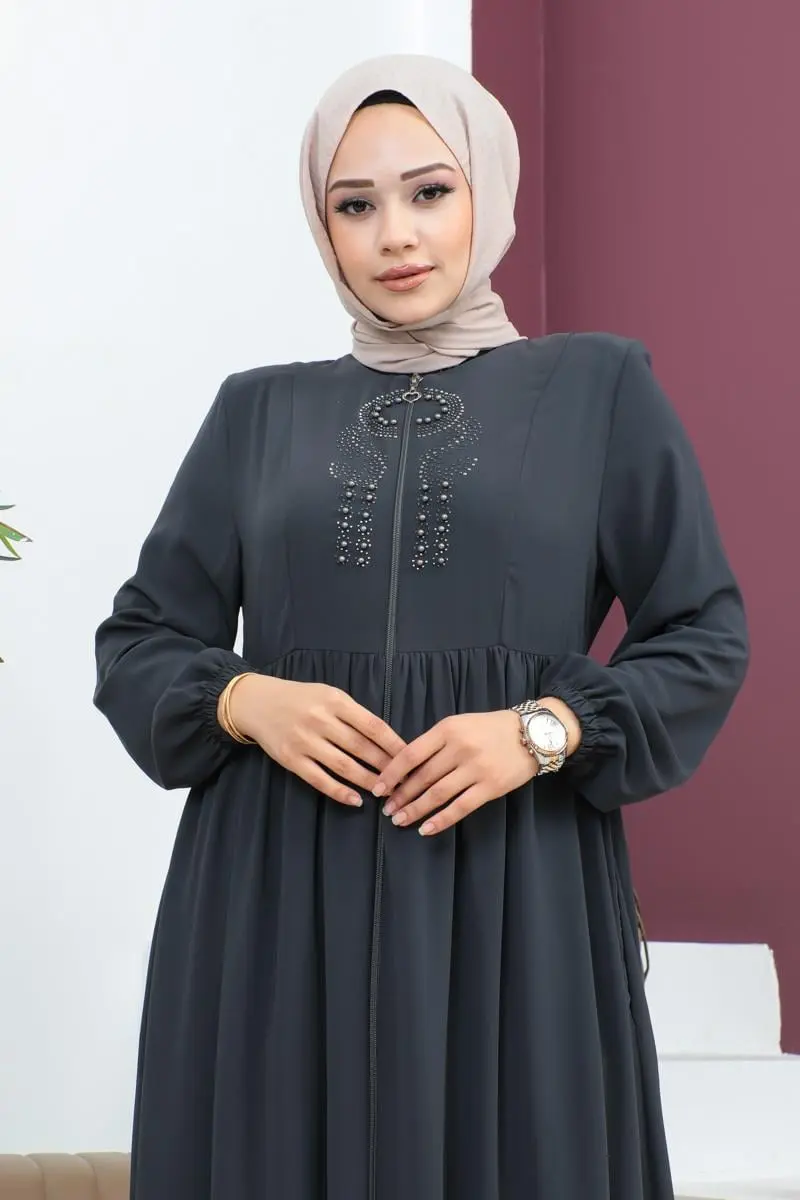 Beaded Embroidered Abaya-detail