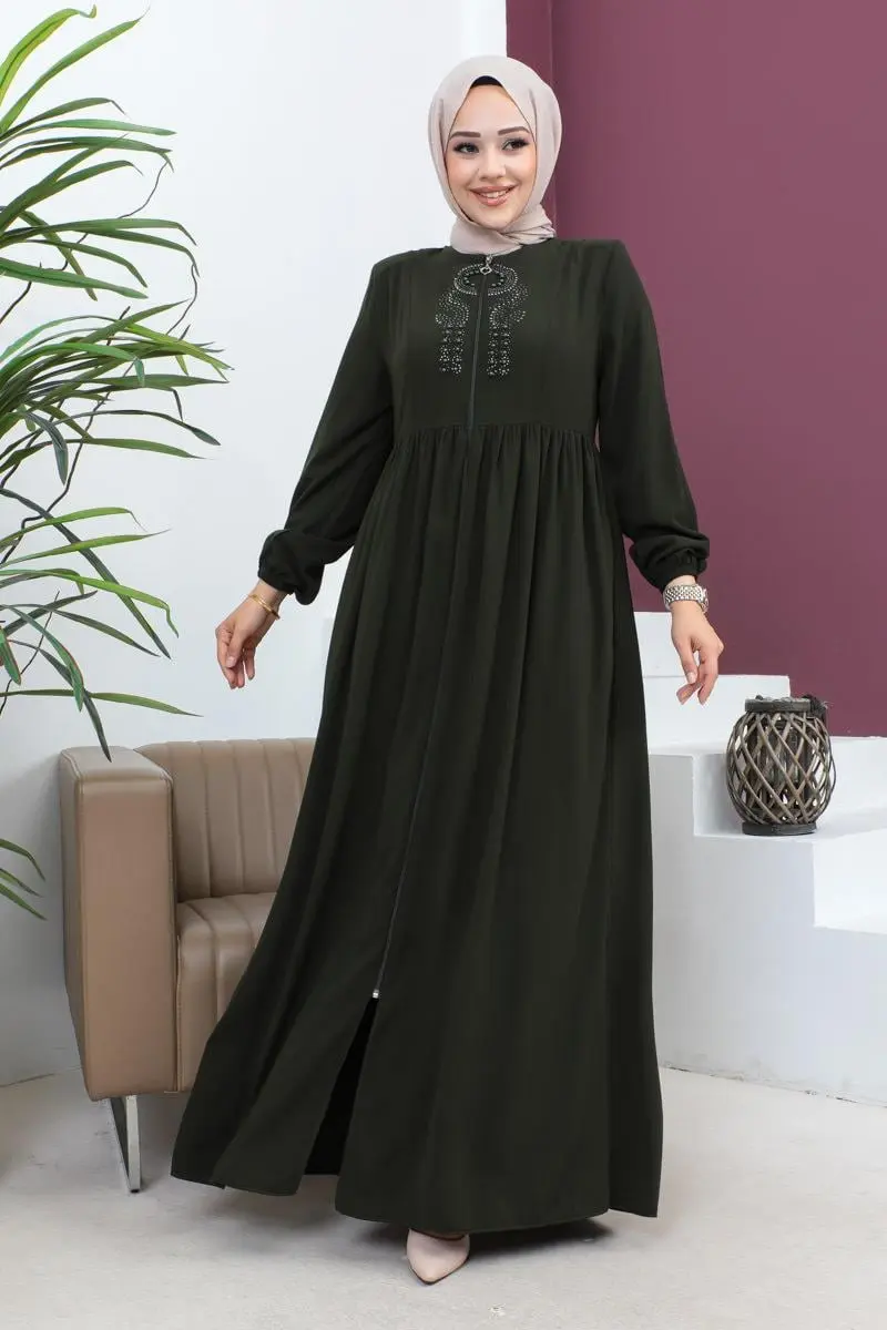 Beaded Embroidered Abaya-detail