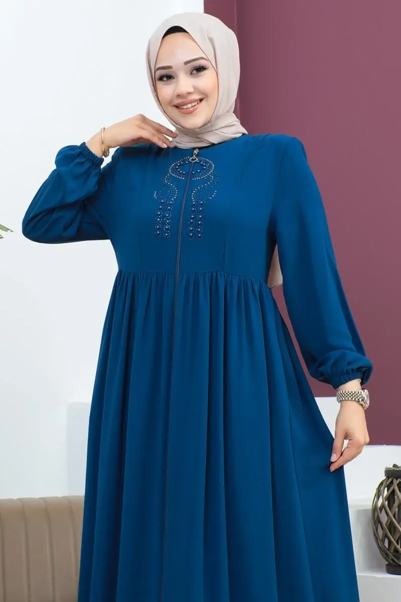 Beaded Embroidered Abaya-detail