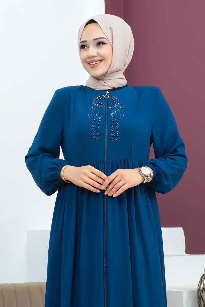 Beaded Embroidered Abaya-detail