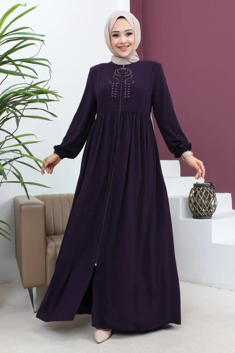 Beaded Embroidered Abaya-detail