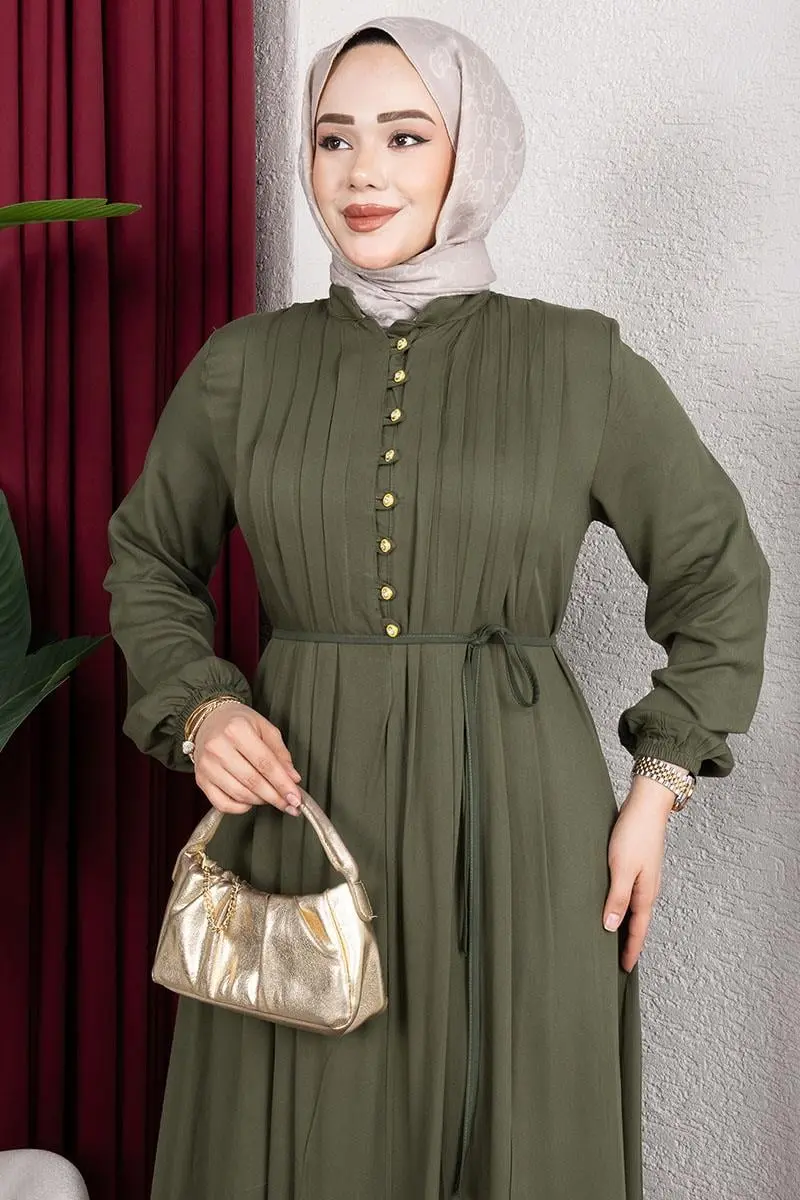 Belmando Dress With Gold Buttons-detail