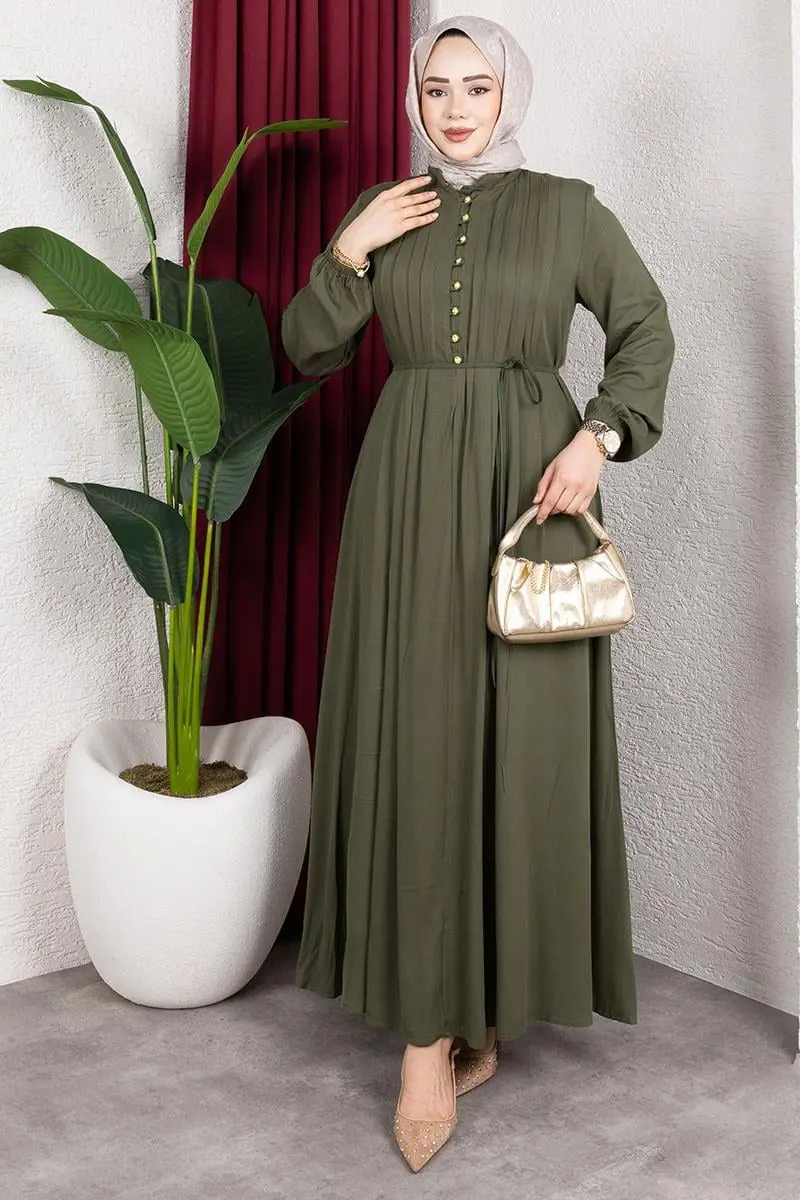 Belmando Dress With Gold Buttons-detail