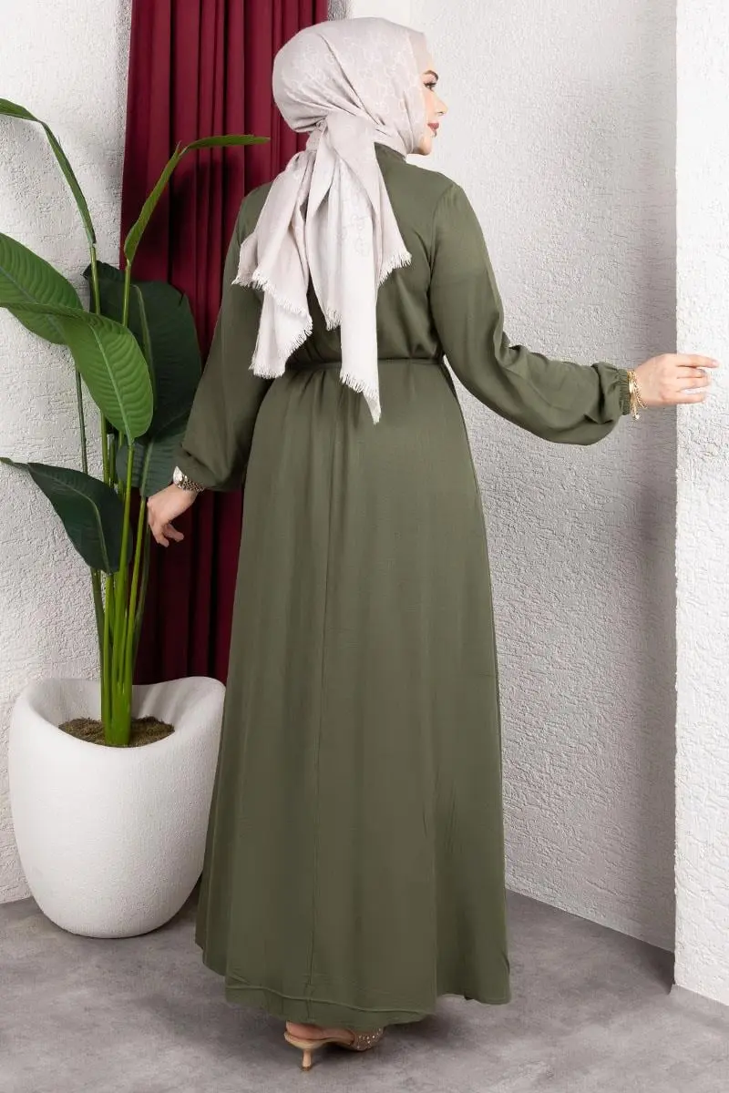 Belmando Dress With Gold Buttons-detail