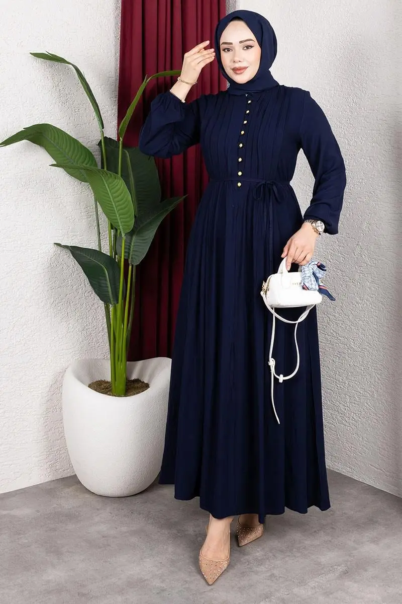 Belmando Dress With Gold Buttons-detail