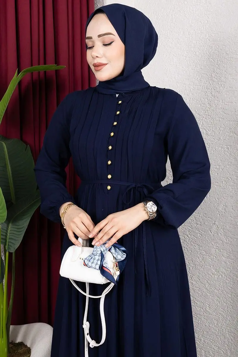 Belmando Dress With Gold Buttons-detail