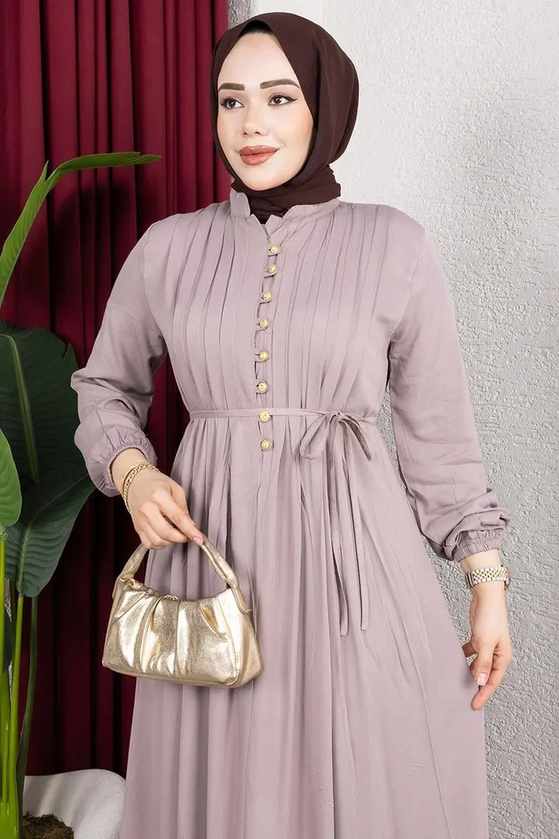 Belmando Dress With Gold Buttons-detail