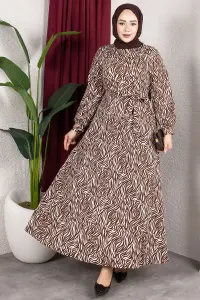 Belt Detail Patterned Dress