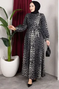 Belt Detail Patterned Dress