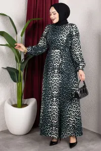 Belt Detail Patterned Dress