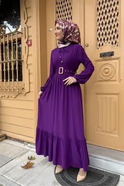 Belt Detailed Hijab Dress