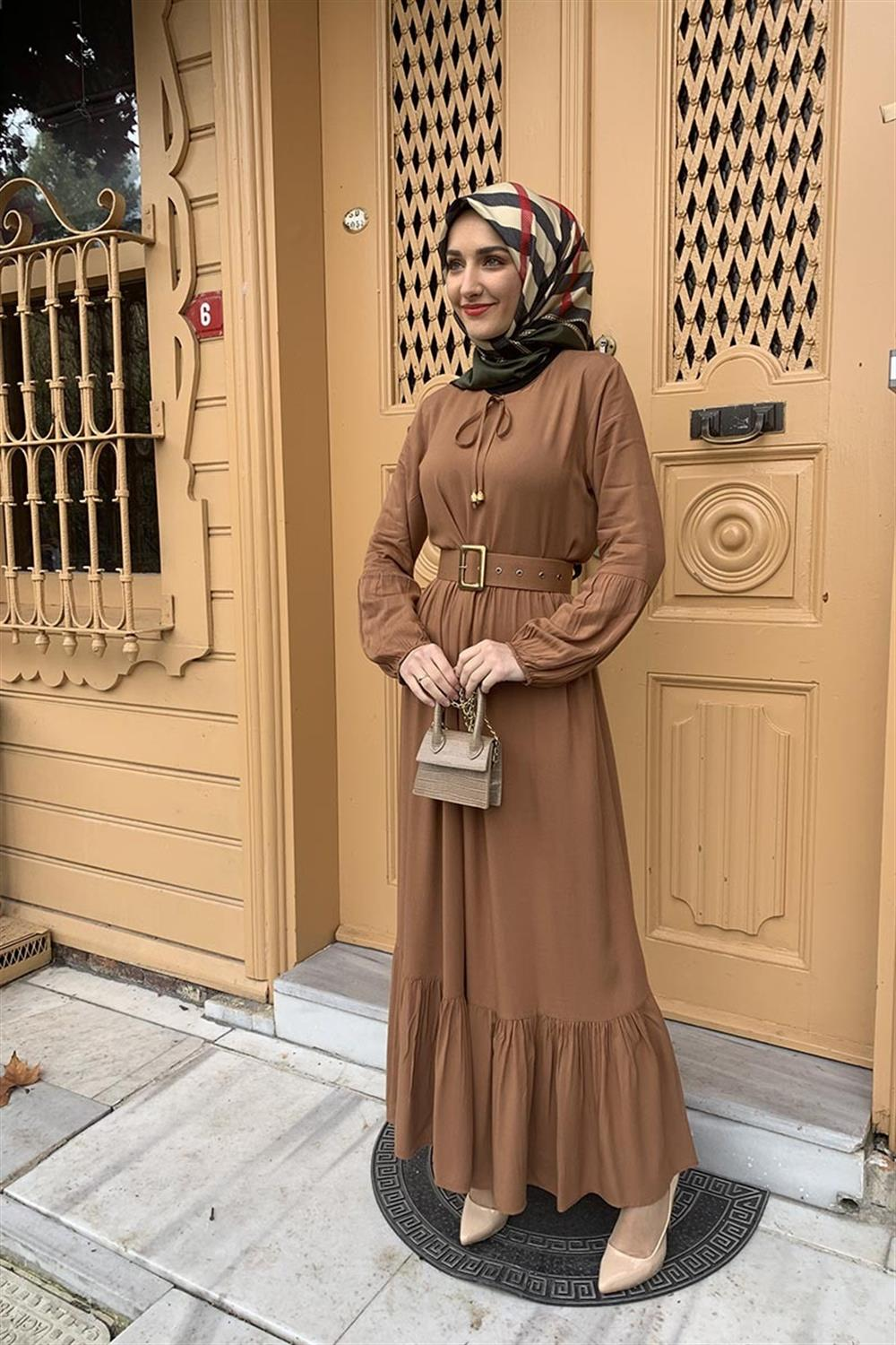 Belt Detailed Hijab Dress