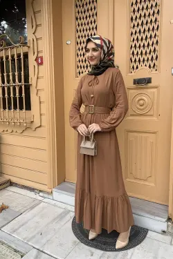 Belt Detailed Hijab Dress