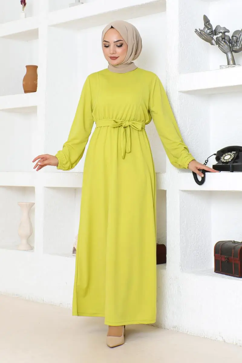 Belt Detailed Hijab Dress-detail