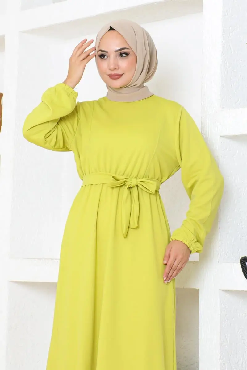 Belt Detailed Hijab Dress-detail