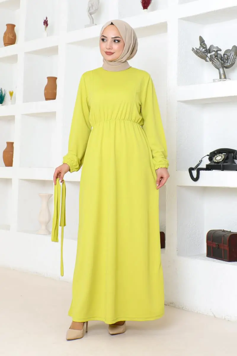 Belt Detailed Hijab Dress-detail
