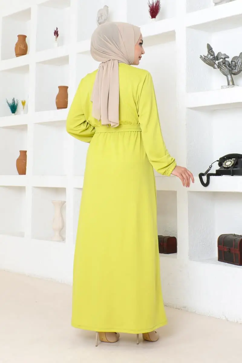 Belt Detailed Hijab Dress-detail