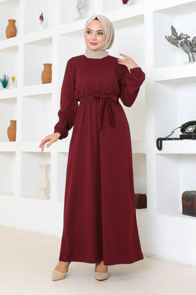 Belt Detailed Hijab Dress-detail