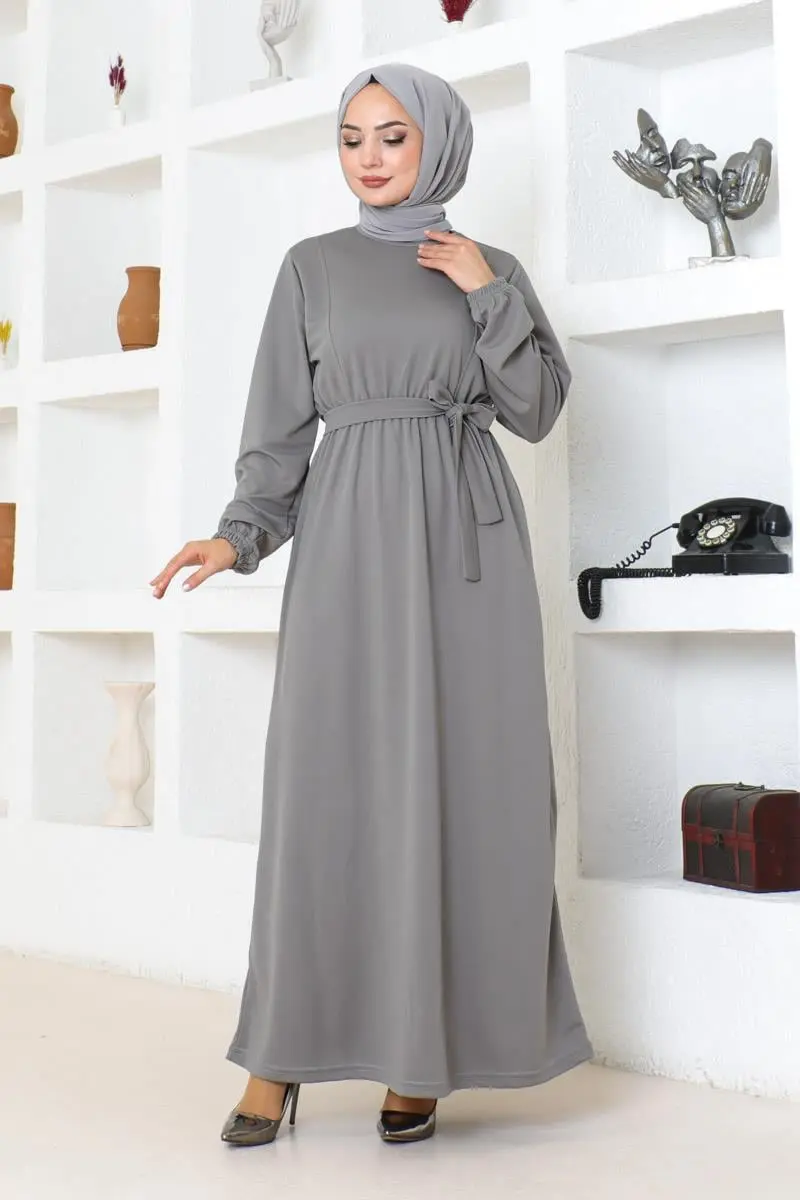 Belt Detailed Hijab Dress-detail