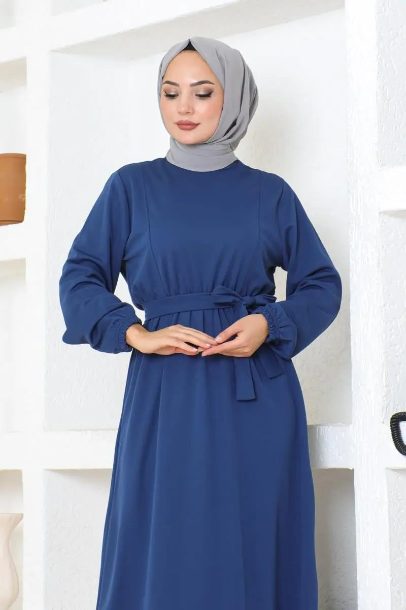 Belt Detailed Hijab Dress-detail