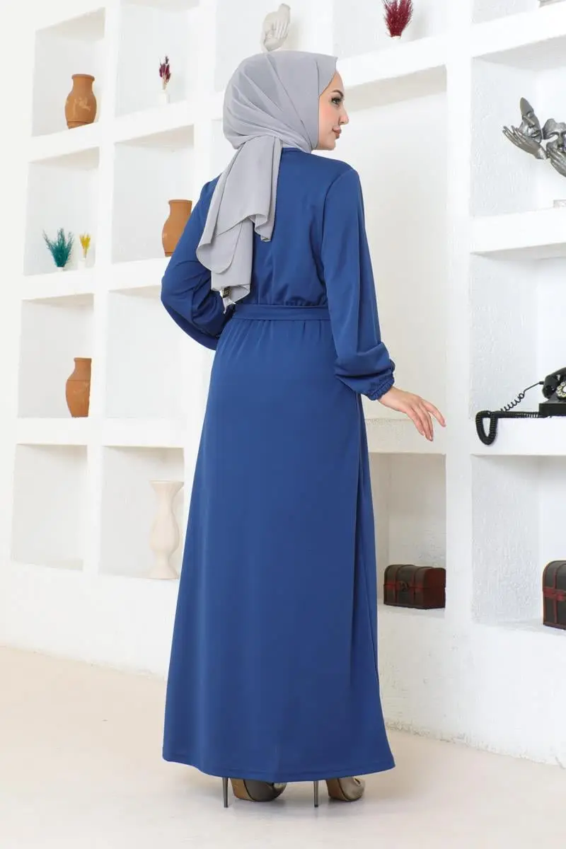 Belt Detailed Hijab Dress-detail