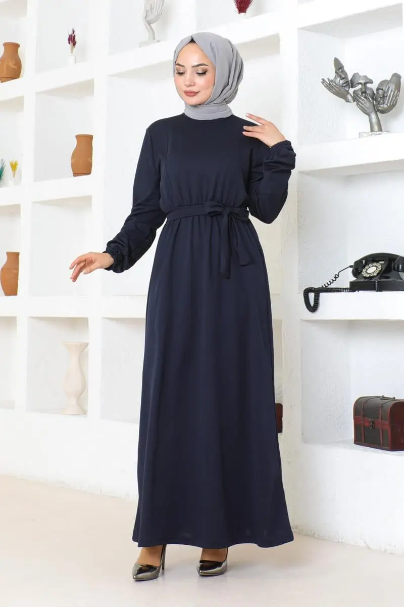 Belt Detailed Hijab Dress-detail