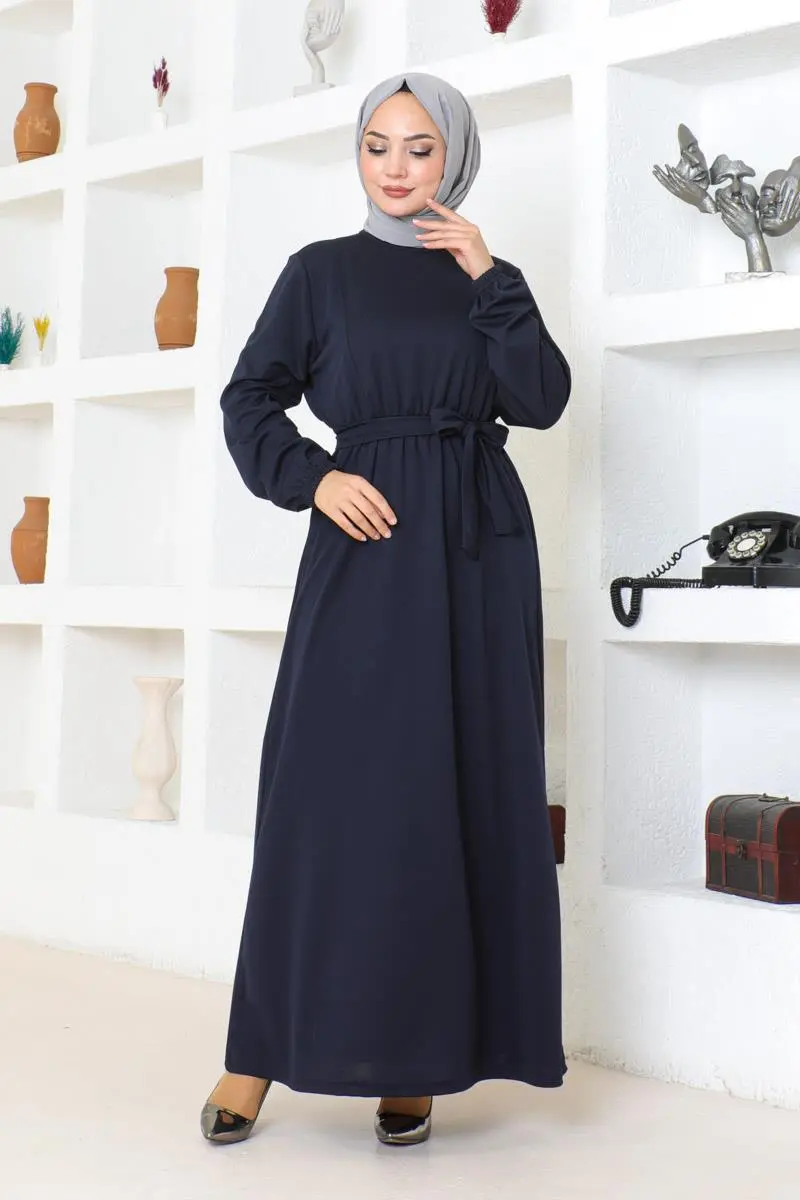Belt Detailed Hijab Dress-detail