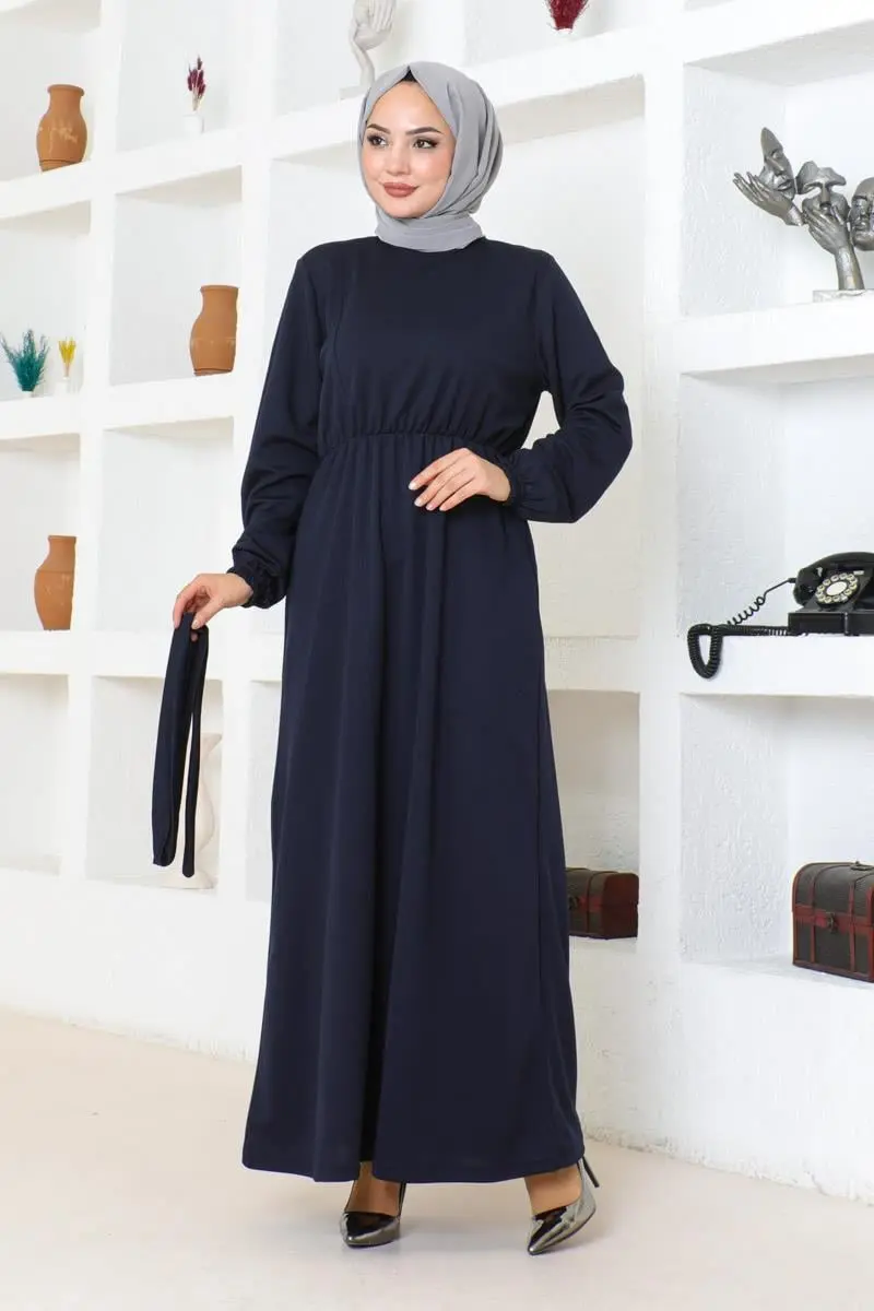 Belt Detailed Hijab Dress-detail