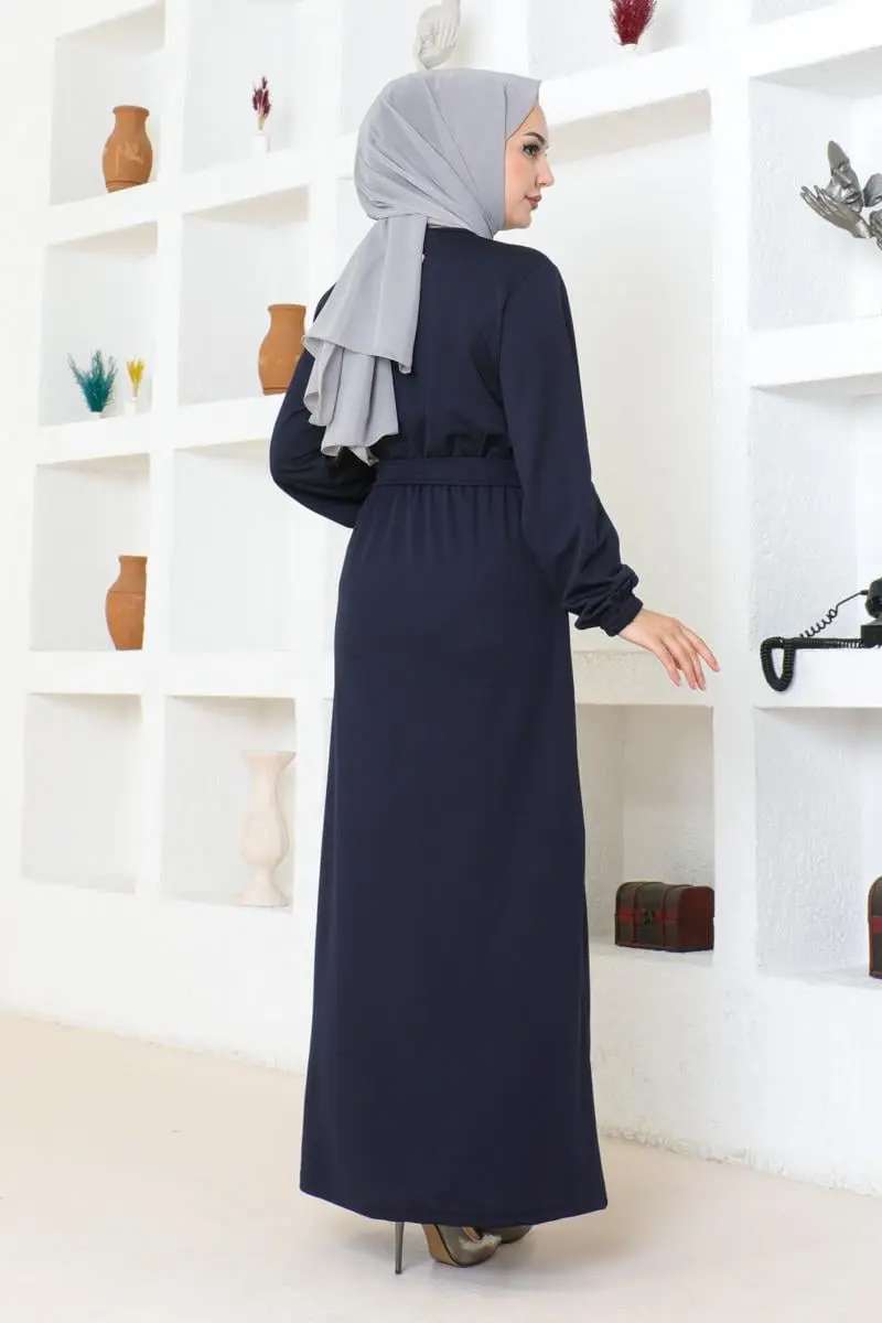 Belt Detailed Hijab Dress-detail