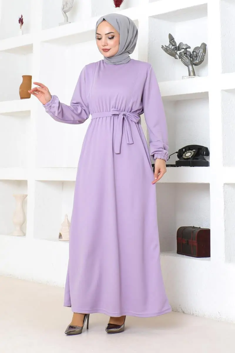 Belt Detailed Hijab Dress-detail