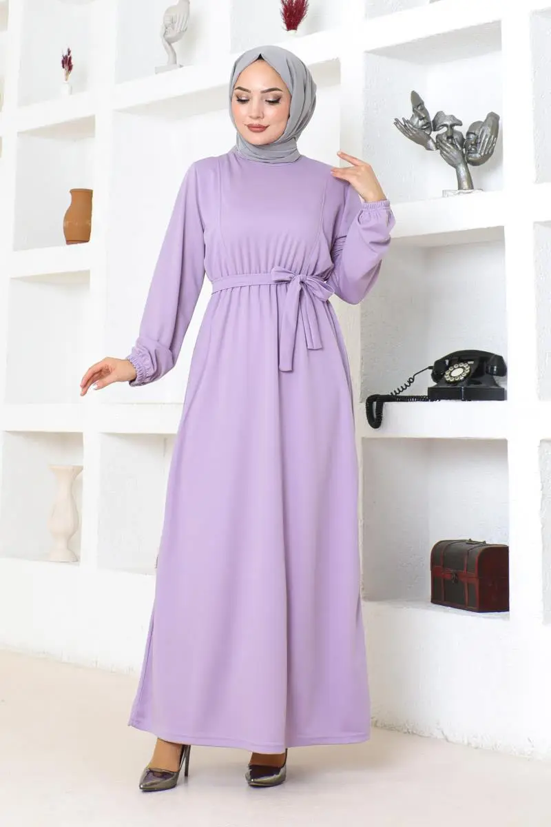 Belt Detailed Hijab Dress-detail