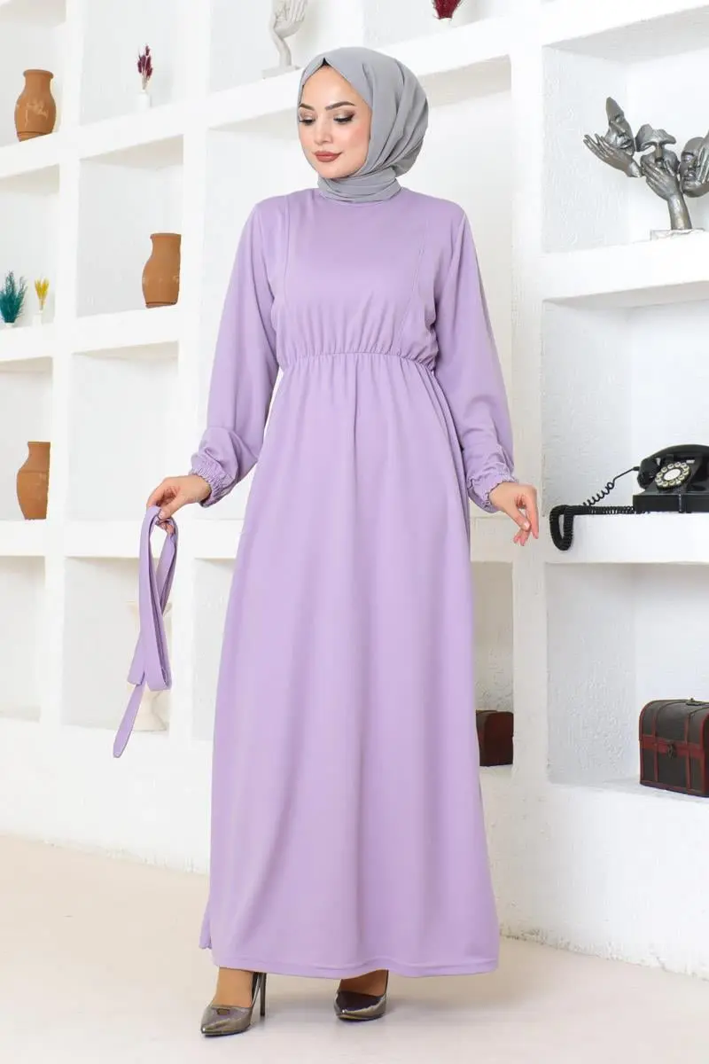 Belt Detailed Hijab Dress-detail