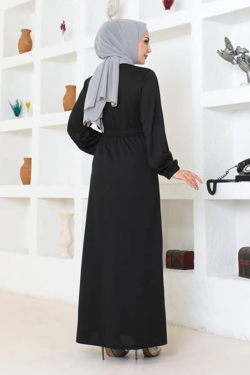 Belt Detailed Hijab Dress-detail