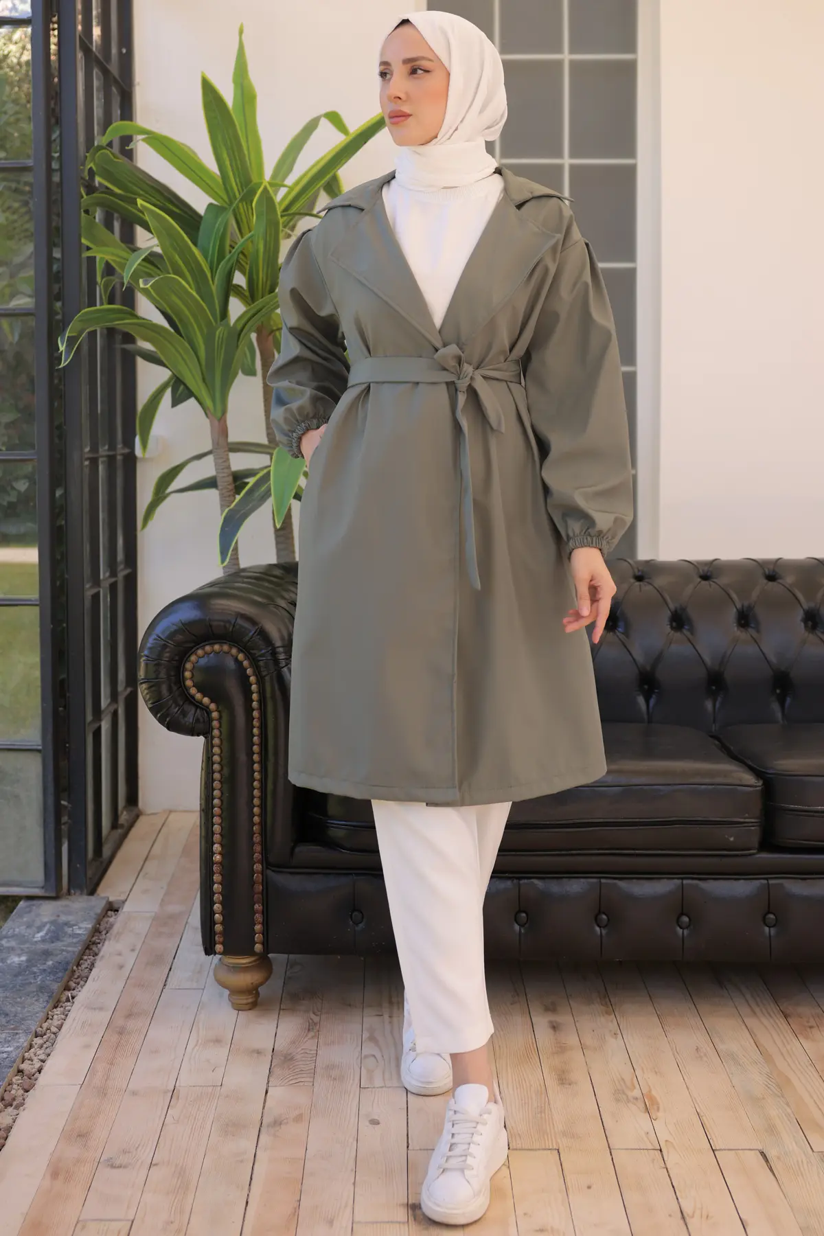 Belt Trench Coat-detail