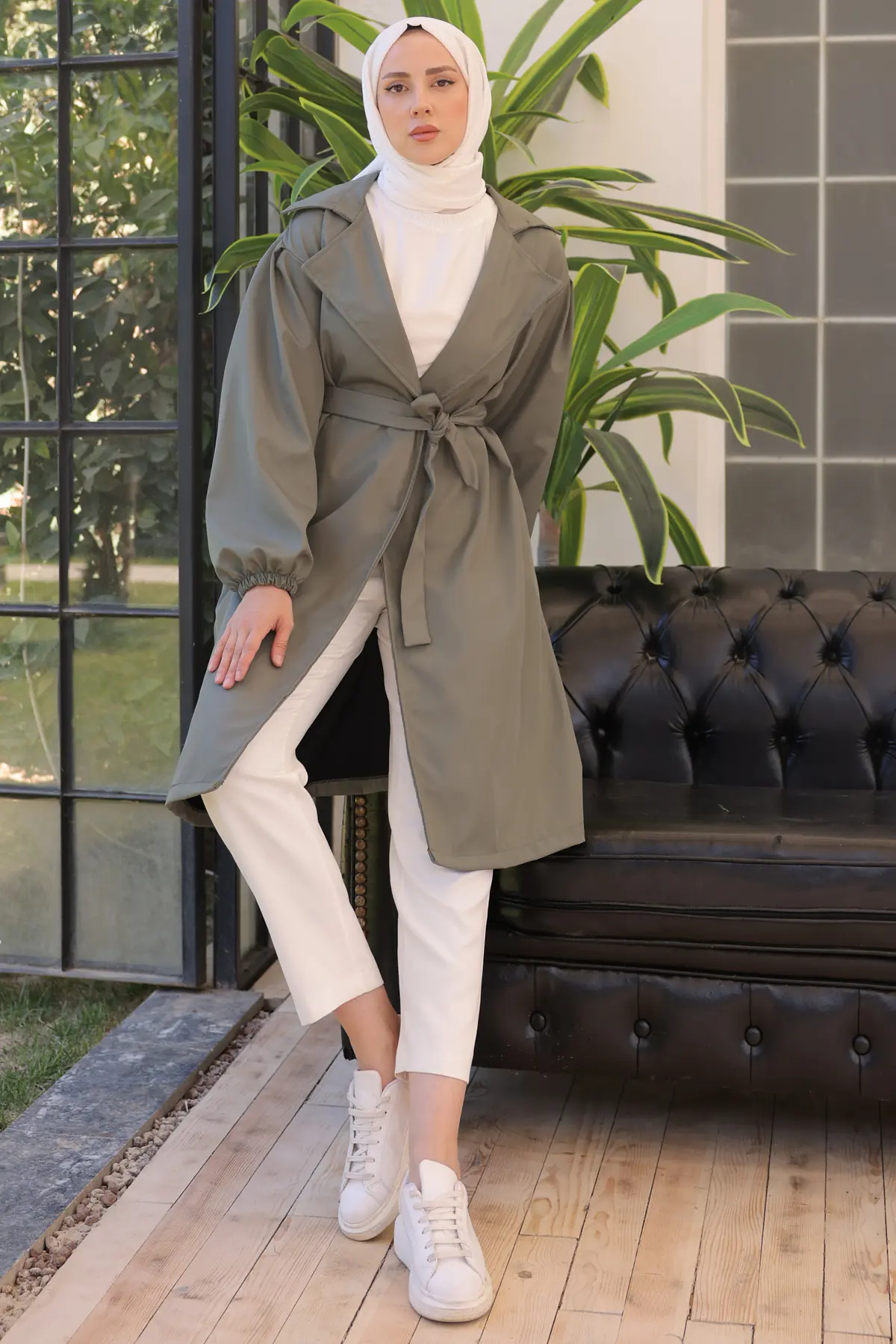 Belt Trench Coat-detail