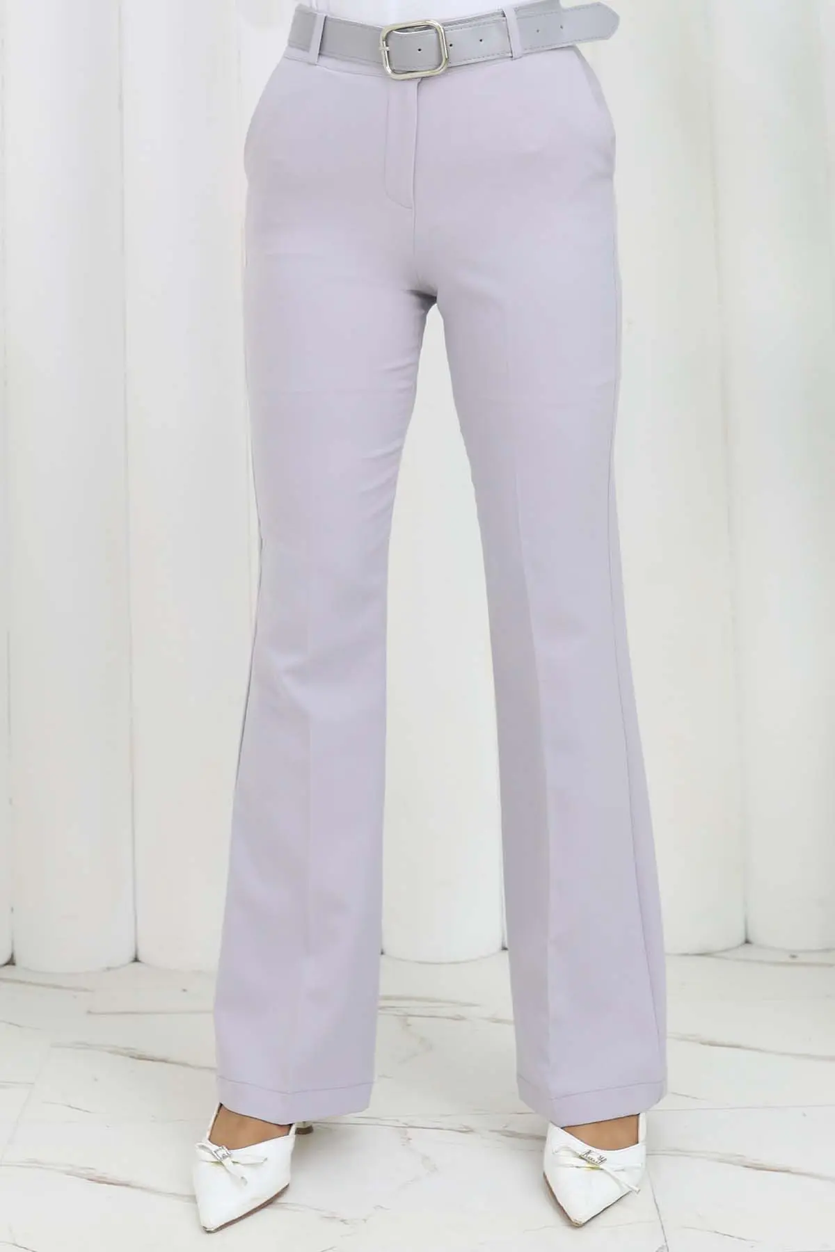 Belted Bell-bottom Trousers-detail