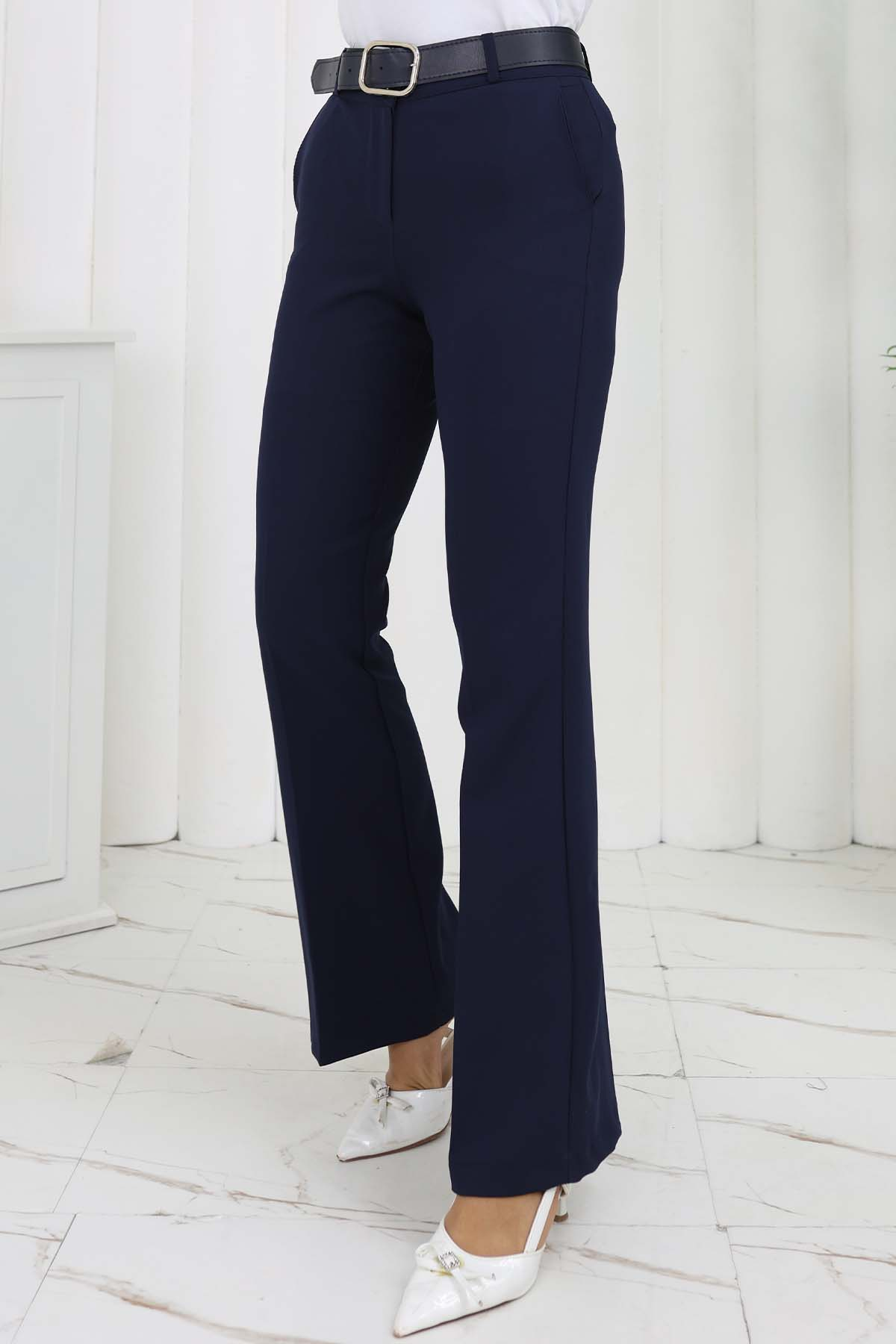 Belted Bell-bottom Trousers