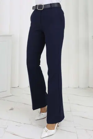 Belted Bell-bottom Trousers