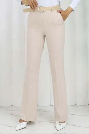 Belted Bell-bottom Trousers