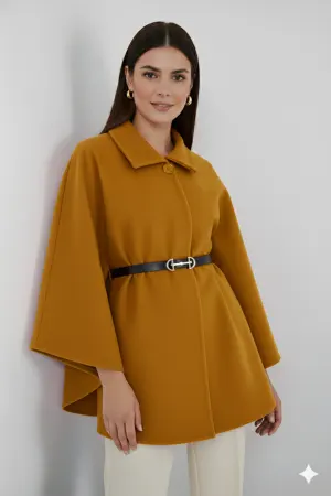 Belted Cashmere Poncho