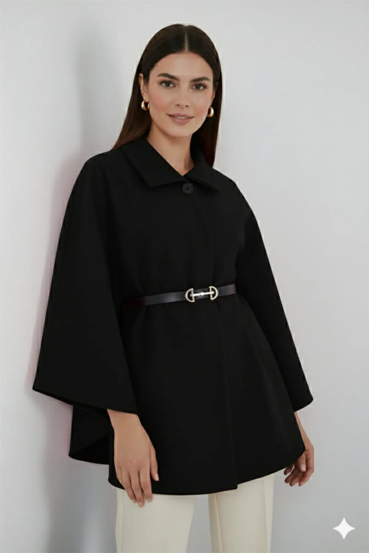 Belted Cashmere Poncho